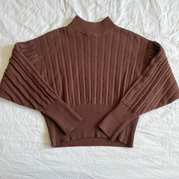 Aritzia Icalma Brown Ribbed Women's Sweater - Picture 4 of 5